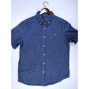 Vineyard Vines, Slim Fit‎ Whale Shirt,  Blue Short Sleeve Button Down, Men's M